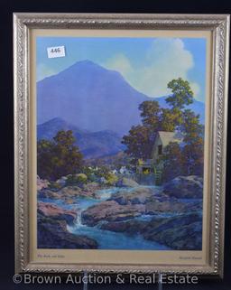 (2) Maxfield Parrish prints, framed size 10.5" x 13" - Evening Shadows and Thy Rocks and Rills