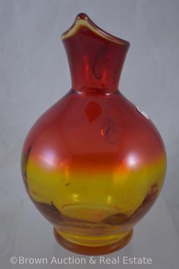 Ruby Amberina Glass 8"h pitcher, Blenko style