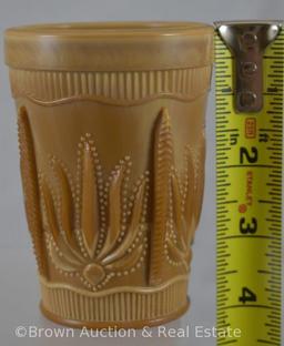 (2) Chocolate Glass Cactus 4"h tumblers