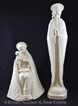 (2) Goebel Madonna figurines: 15" praying; 10" with child