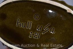 (2) Hull I-21 planters, green and blue