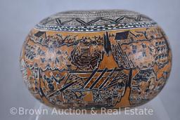 Native American 4"h seed pot, signed Cirilo Hurtado