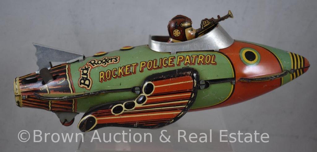 Marx tin wind-up Buck Rogers "Rocket Police Patrol" space vehicle - WORKS! SEE VIDEO!