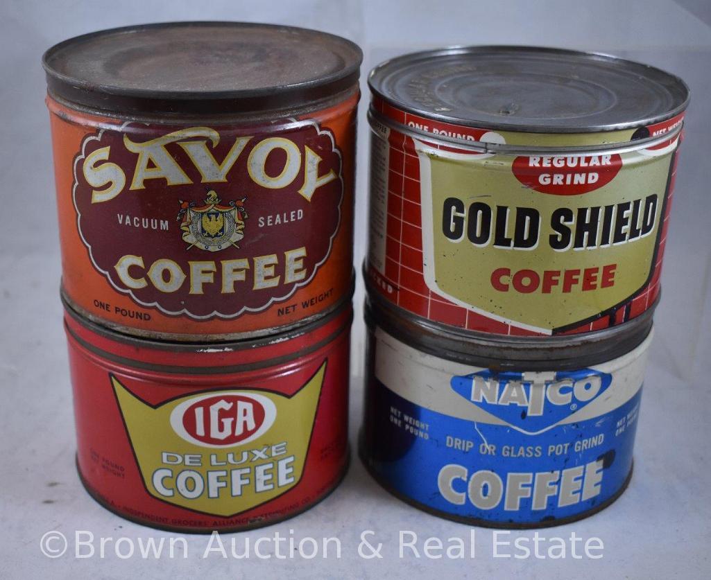 (4) One pound coffee cans