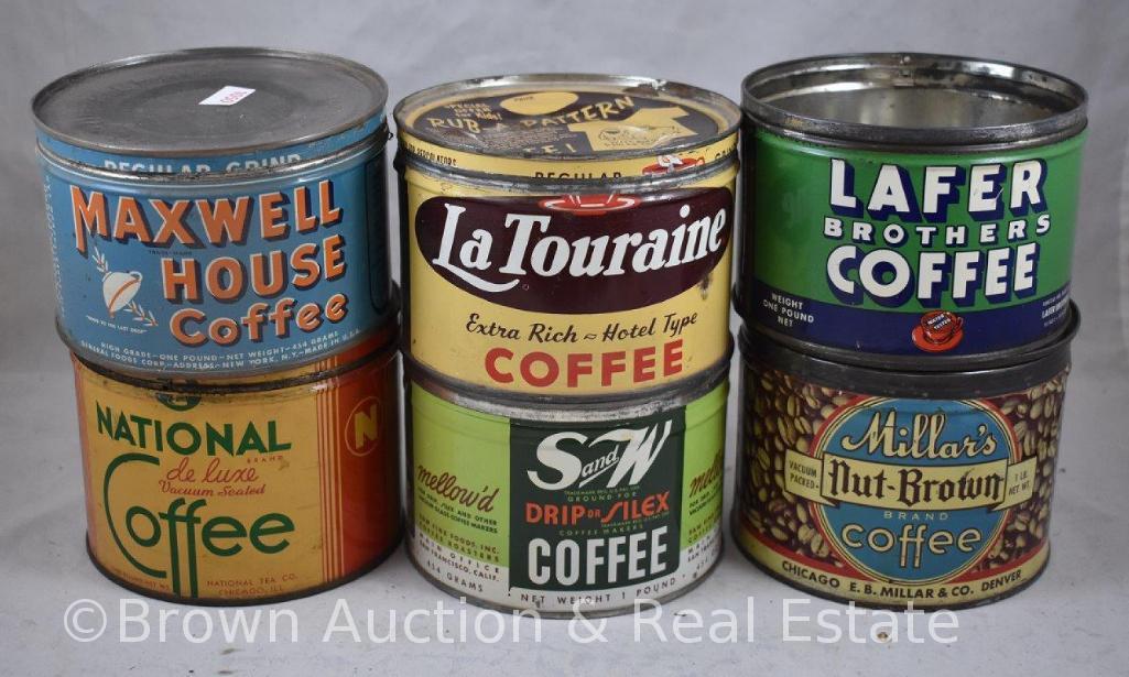 (6) One pound coffee cans