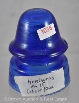 Hemingray No. 19 cobalt glass insulator