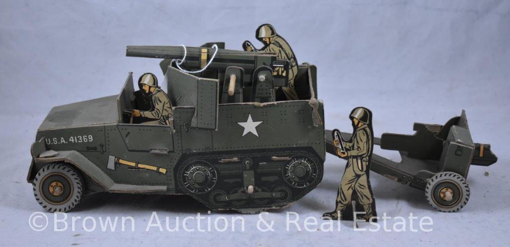Cardboard (Built Rite?) Army half-track and cannon