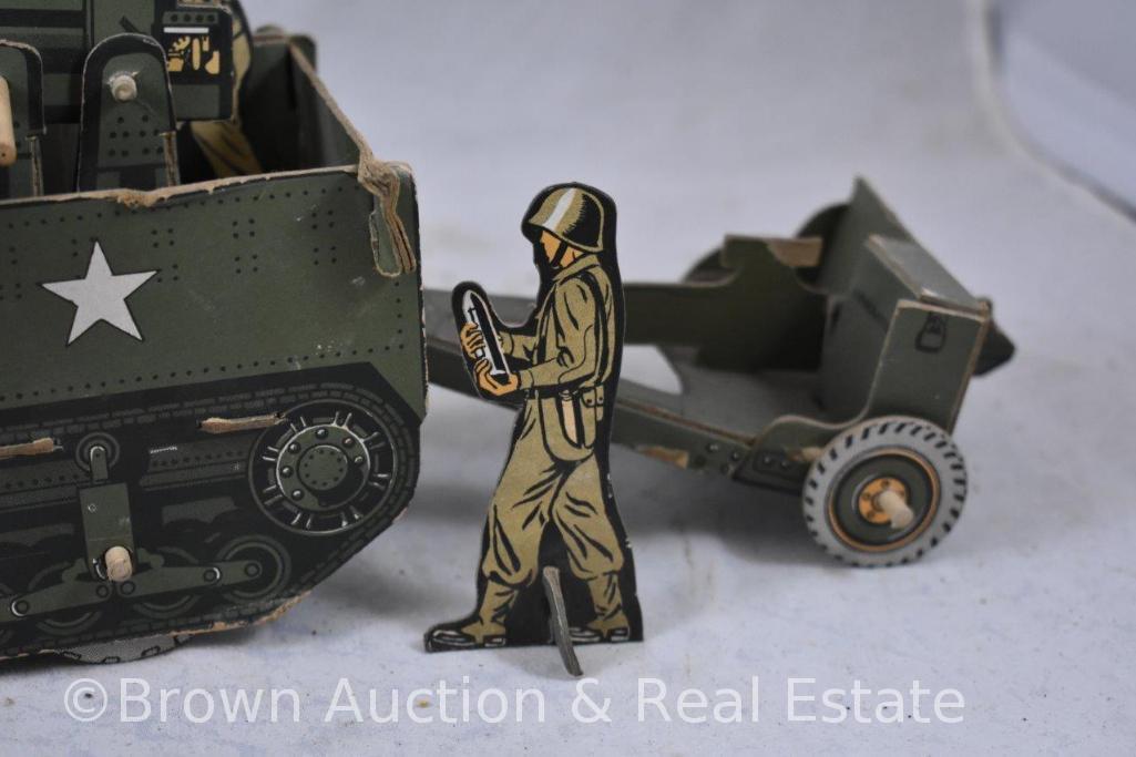 Cardboard (Built Rite?) Army half-track and cannon