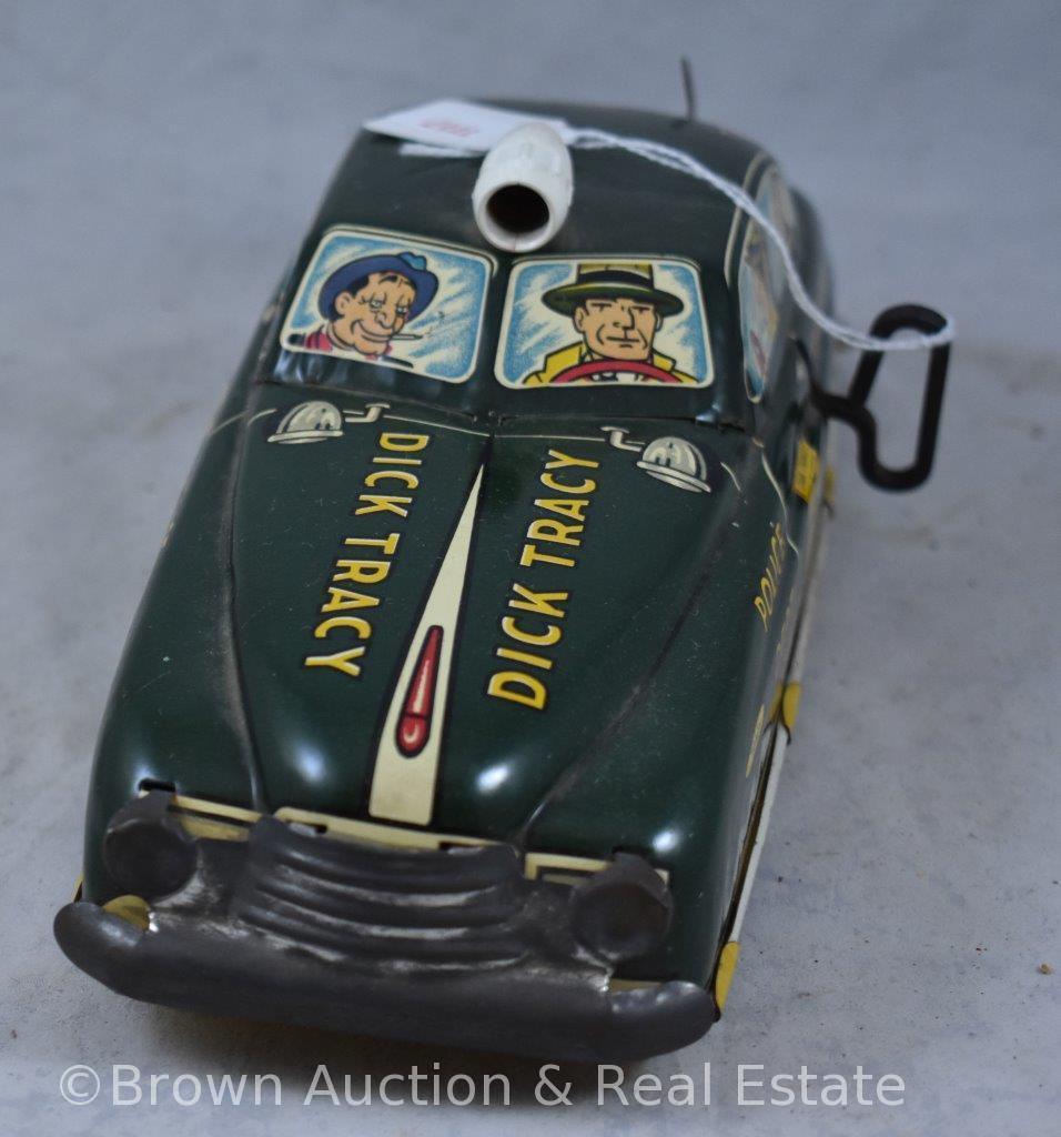 Marx tin-litho "Dick Tracy Squad Car No. 1" wind-up toy car, 11"l - WORKS! SEE VIDEO!