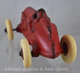 Hubley Cast Iron No. 1 red race car with boat tail, 8"l