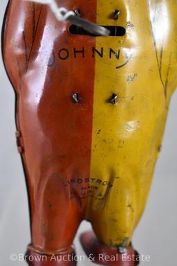 1920's Lindstrom "Johnny" clown tin wind-up toy (wants to work but seems to get hung up)