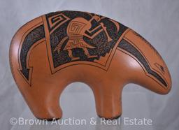 (2) Figural animals with etched designs by Jess Lansing/Navajo, 2014, 6"h x 8"l