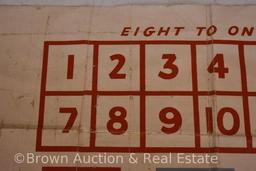 Old tabletop canvas of betting/gambling game