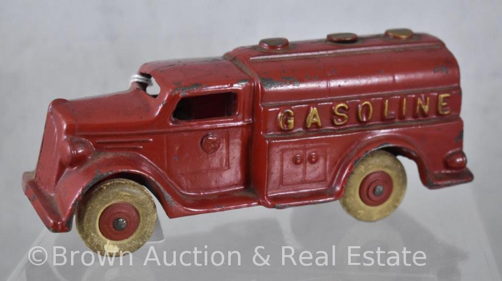 Hubley Cast Iron "Gasoline" red truck, 7"l