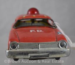 Marx "F.D. Fire Chief" car, 7"l