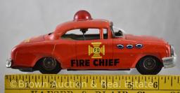 Marx "F.D. Fire Chief" car, 7"l