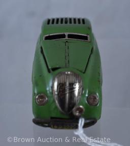 Schuco Kommando Anno 2000 clockwork car, green, 5.5"l (no key)