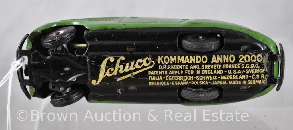 Schuco Kommando Anno 2000 clockwork car, green, 5.5"l (no key)