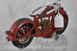 Hubley cast iron motorcycle, 8.75"l, partial original label