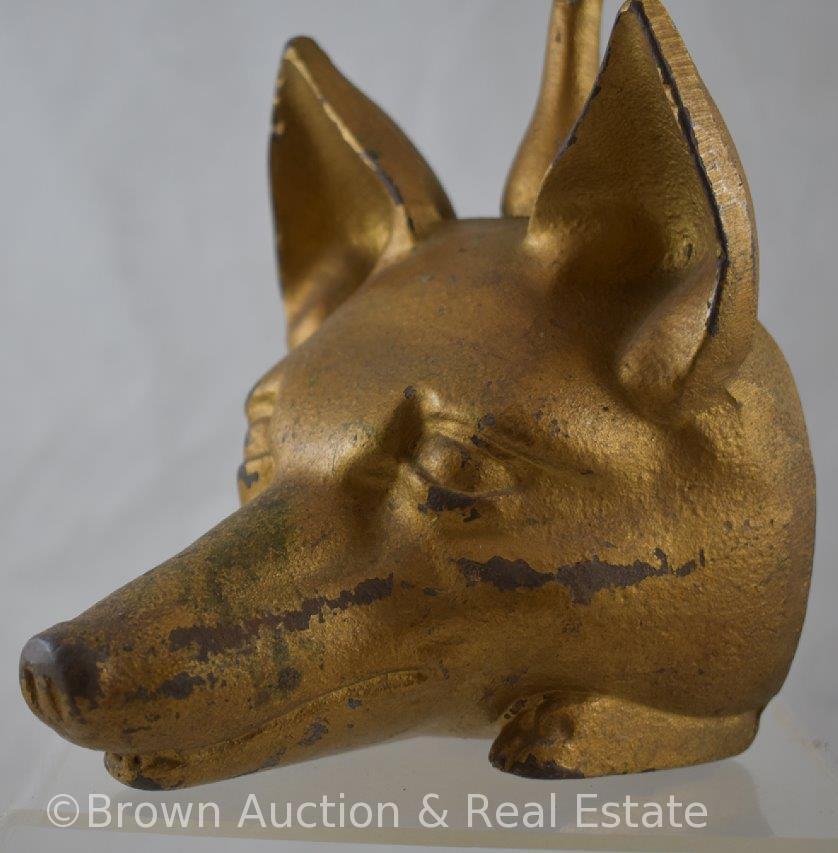 Cast Iron Fox head door stop with handle