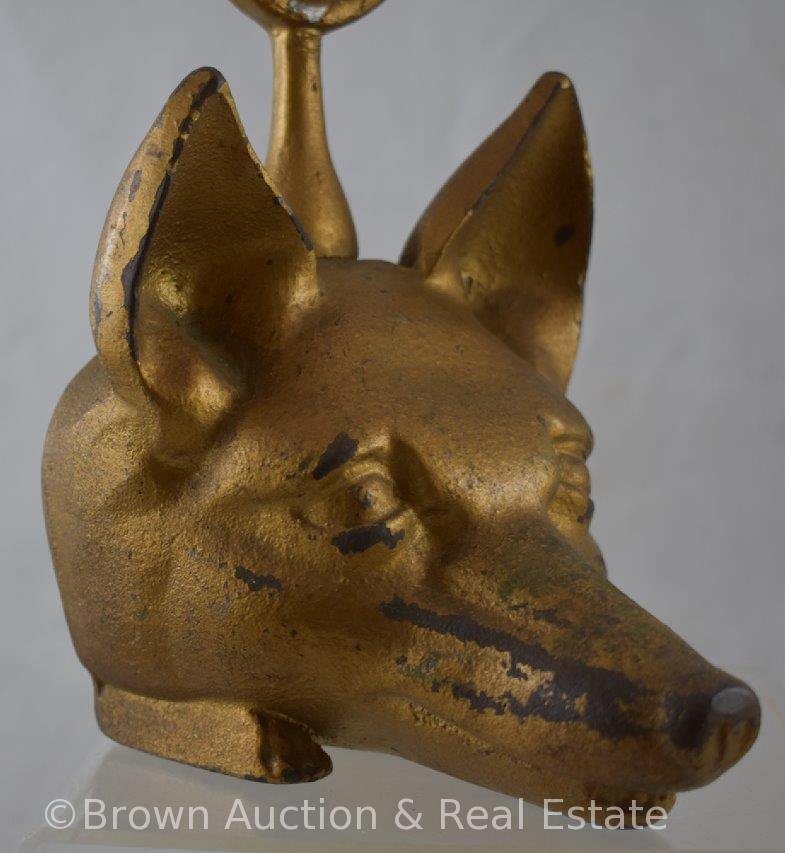 Cast Iron Fox head door stop with handle