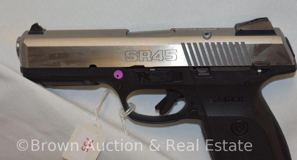 Ruger SR45 .45 AUTO pistol, stainless - likely never shot **BUYER MUST PAY A $25 FFL TRANSFER FEE**