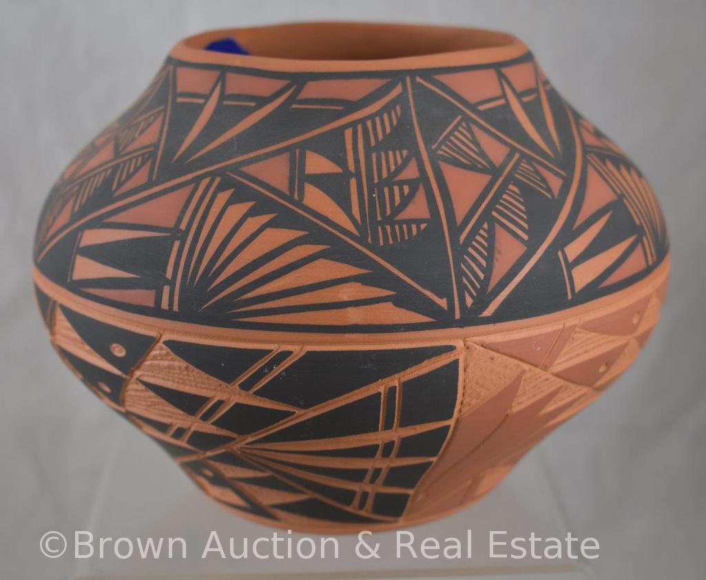(2) Native American signed Acoma pots, 4.25" and 5.5"