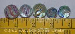 (15) Assorted swirl marbles, 2 sizes