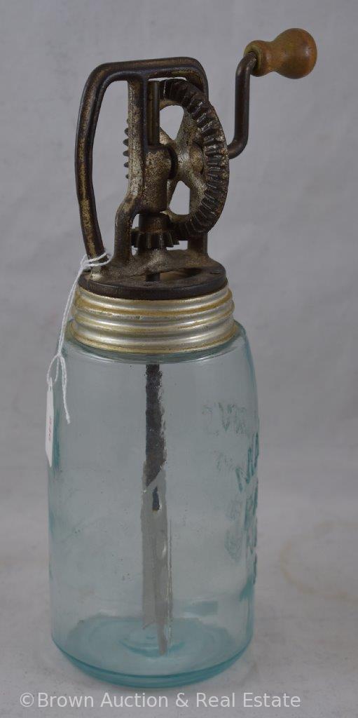 Mason's jar (Pat'd. Nov/1858) butter churn