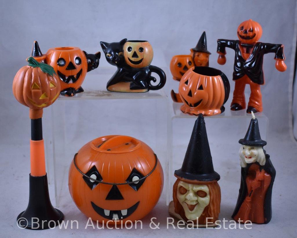 Assortment of (9) Vintage Halloween decorations