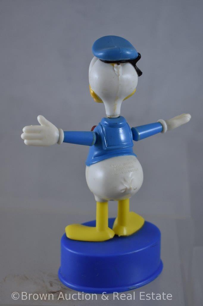 (3) Gabriel toys - Pluto and Donald Duck push-up puppet and Goofy tricky trapeze