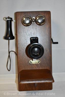 Oak Montgomery Ward wall hanging telephone