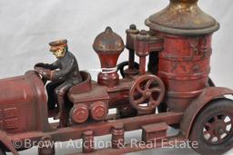 Mrkd. Kenton Toys Cast Iron Pumper fire truck, 12"l