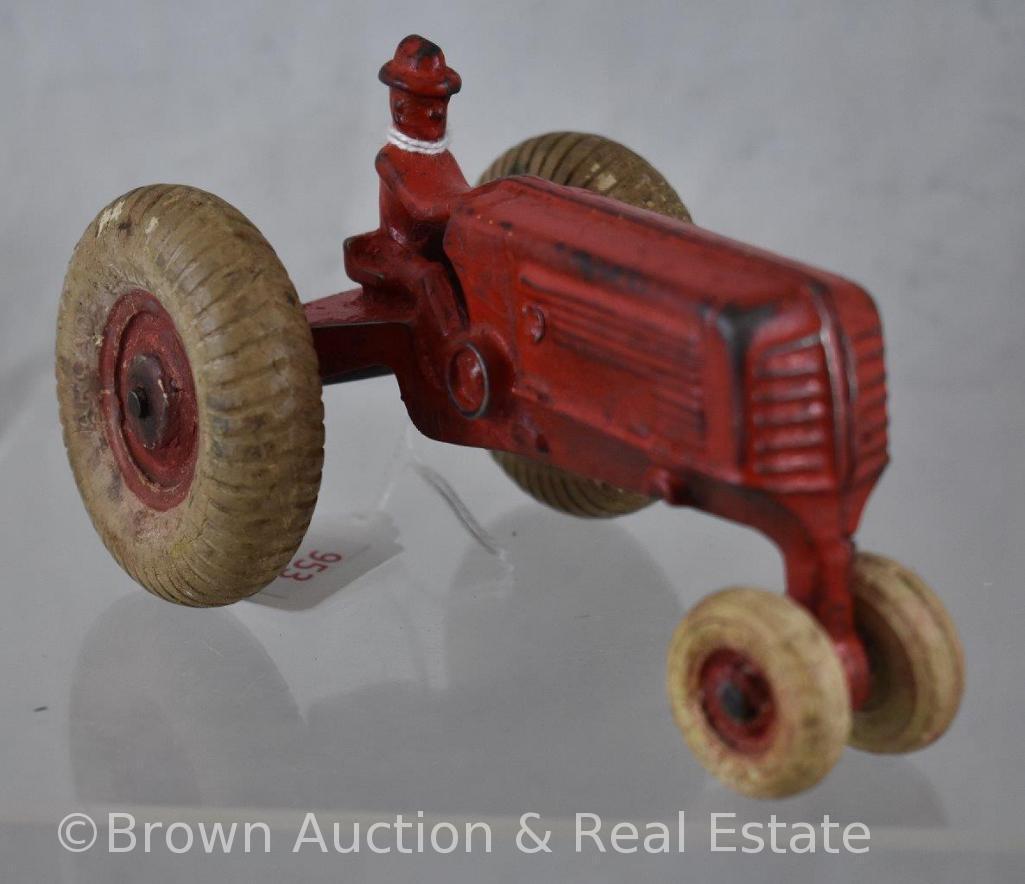 (3) Arcade Cast Iron tractors, varying sizes