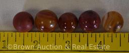 (15) Assorted marbles, assorted sizes of red and brown