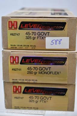 (3) Boxes of Hornady 45-70 ammo