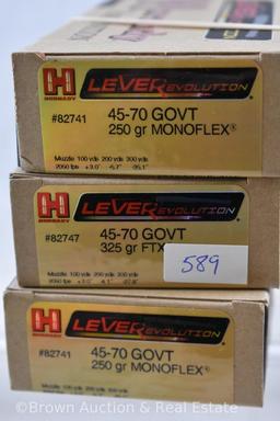 (3) Boxes of Hornady 45-70 ammo