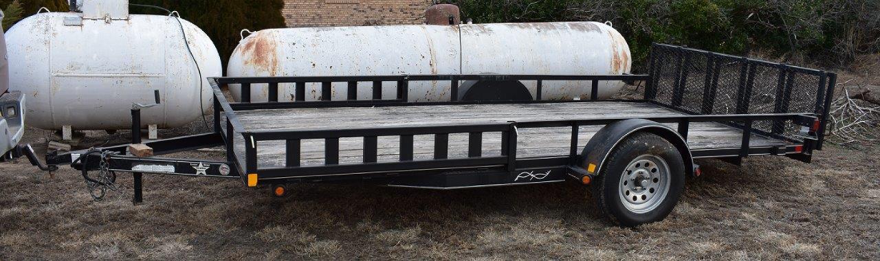 Lone Star 16' Bumper-pull Flatbed Trailer, Rear Ramp And Side Load