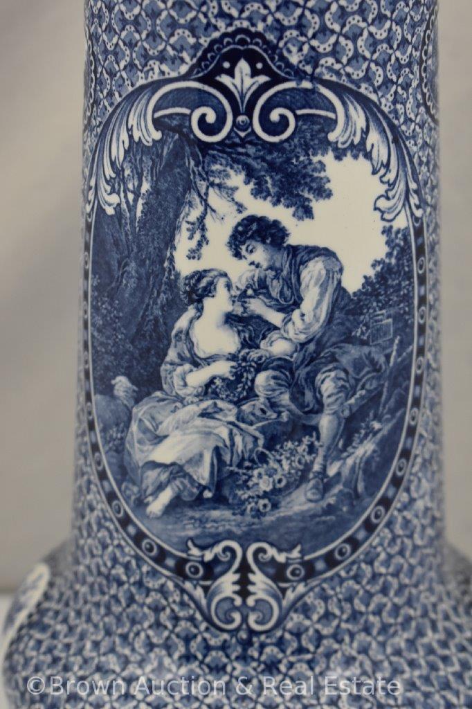 Royal Bonn blue and white 12"h vase