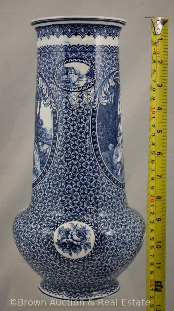 Royal Bonn blue and white 12"h vase