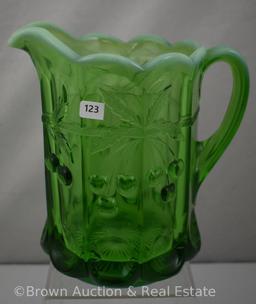 Northwood's Cherry and Cable water set, green opalescent