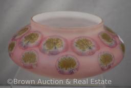 Pink satin glass bowl, 8.5"d x 3"h