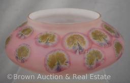 Pink satin glass bowl, 8.5"d x 3"h