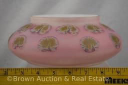 Pink satin glass bowl, 8.5"d x 3"h