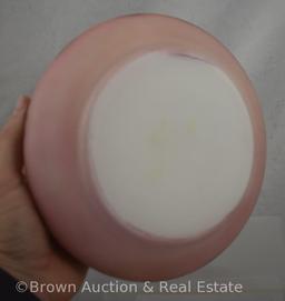 Pink satin glass bowl, 8.5"d x 3"h