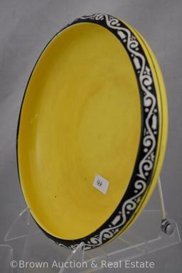 (2) Mrkd. Czechoslovakia pieces, yellow with nice Art Nouveau designs