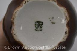 Assortment of (5) creamers, syrups and sugar bowl, all with portraits