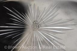 Signed Hawkes American Brilliant Cut Glass 11"l x 6"w relish tray