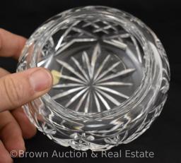 Cut Glass 5" round dia. Dresser box with lid