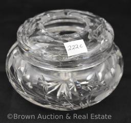 American Brilliant Cut Glass 4" round dia. Hair receiver